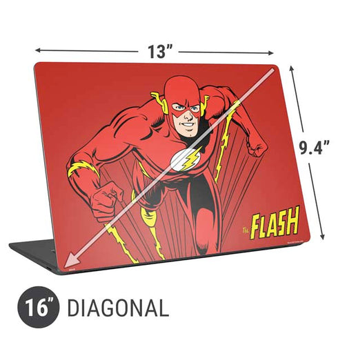 DC Comics The Flash Classic Action Pose Art Universal Laptop 16in (13 x 9.4in) Skin